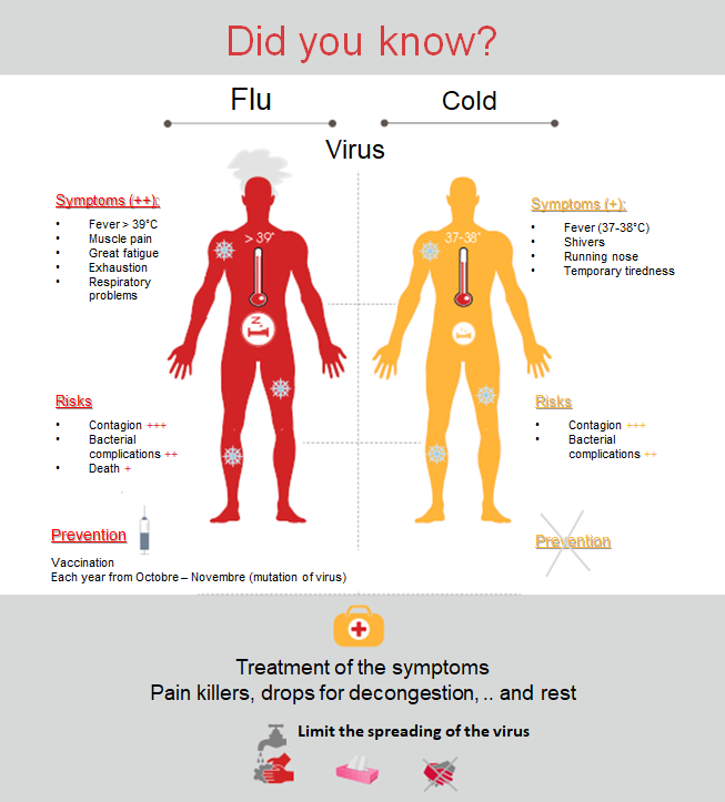 Schéma des symptômes de la grippe