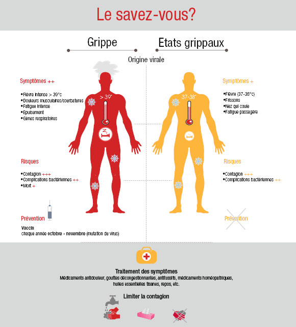 Schéma des symptômes de la grippe